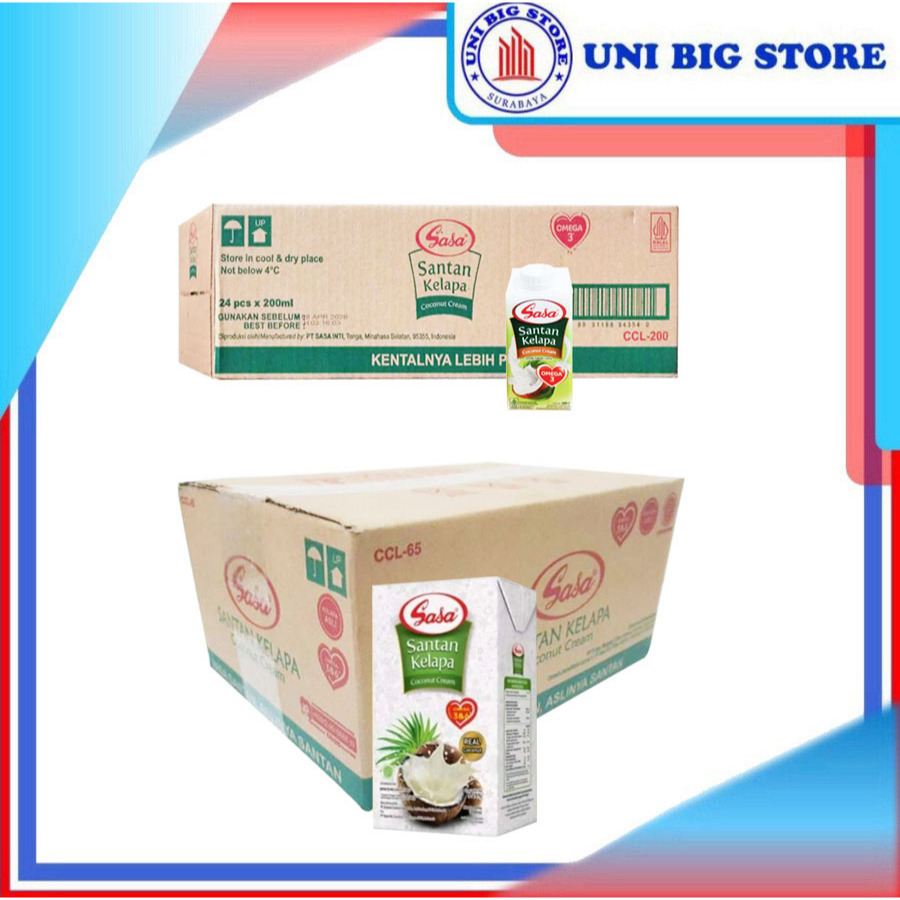 

Sasa Santan Cair Instan Siap Pakai ( 200 ml x 24 pcs ) ( 1 liter 12 pcs) DUS
