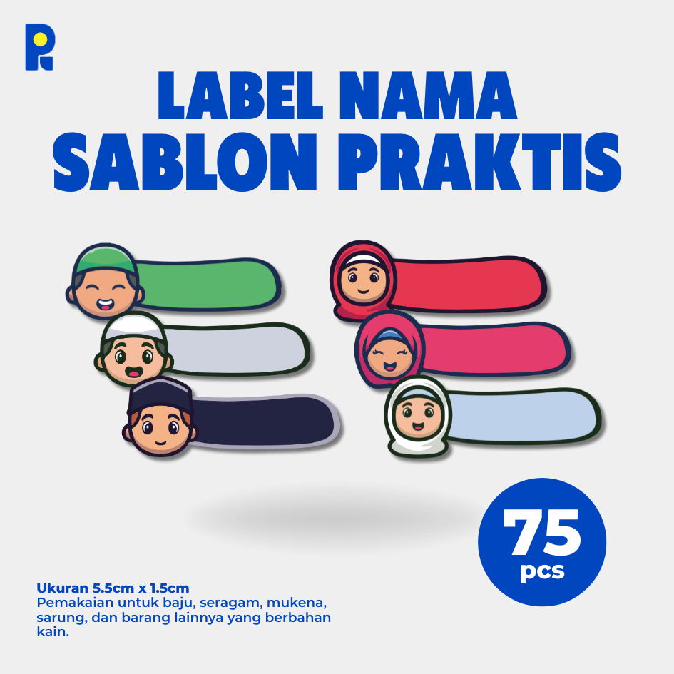 

PIKAPIK 75 Pcs Label Stiker Nama Custom DTF Sablon Setrika Kaos Seragam High Quality