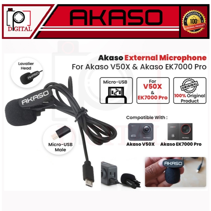 Akaso External Microphone USB For Akaso V50X & EK7000 Pro Mic Original