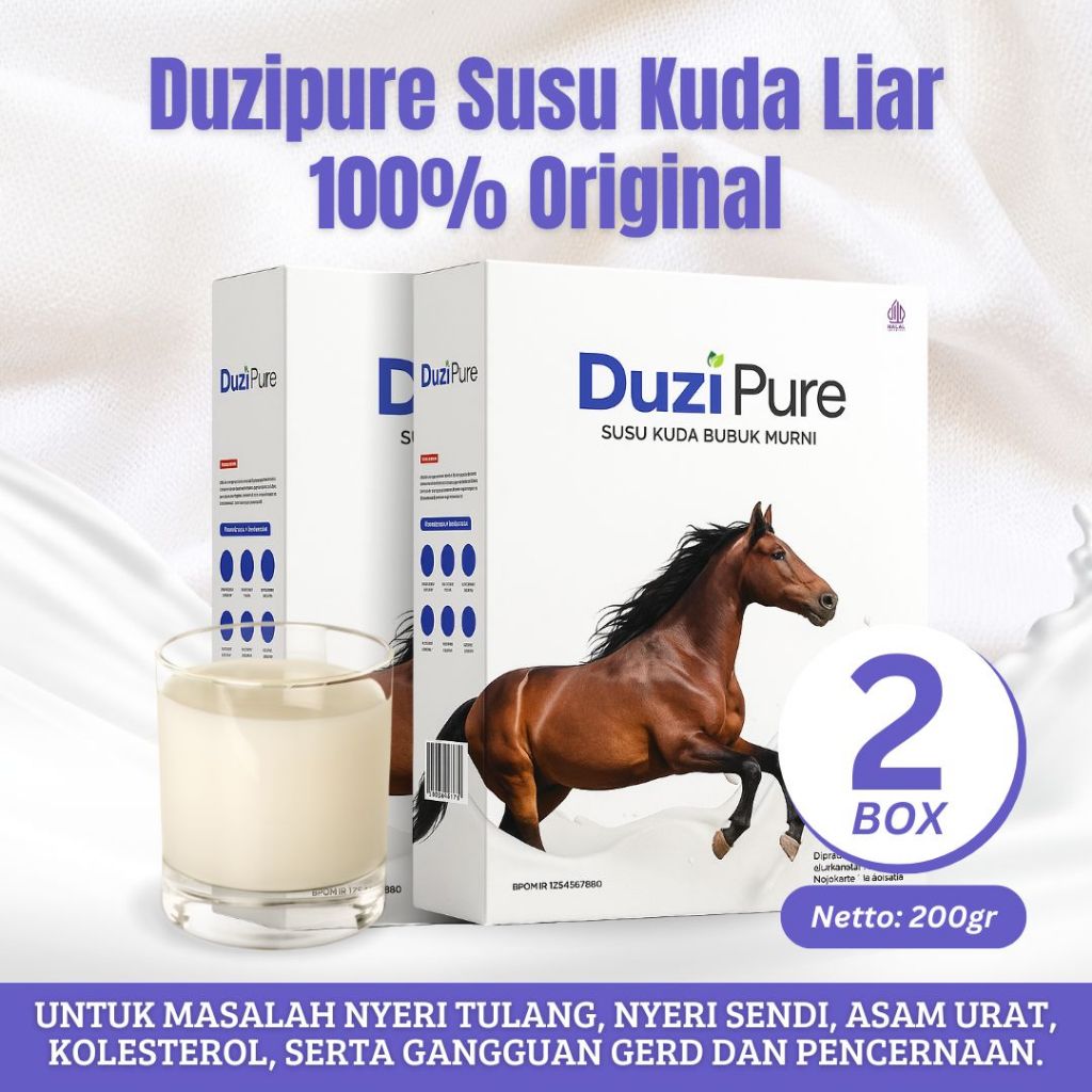 

Duzi Pure Susu Kuda Lombok Bubuk 200 Gram 2 Box