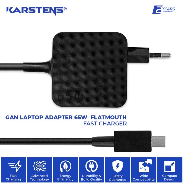 KARSTENS ADAPTOR CHARGER GAN 65W FLATMOUTH
