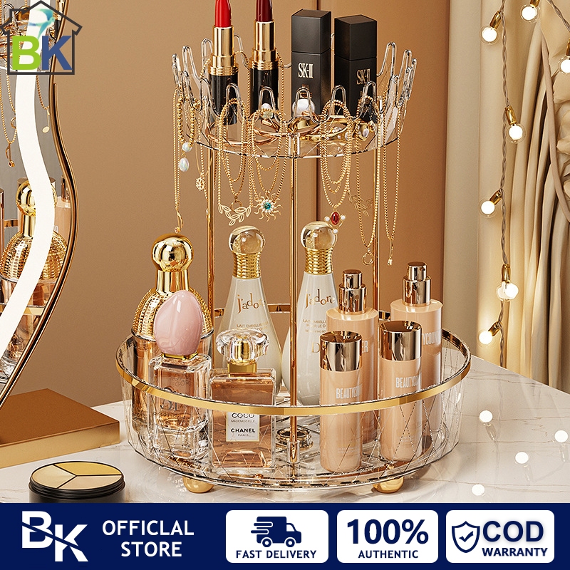 Rak Makeup Gold / Rak Gold / Rak Bumbu / Rak Dapur/ Rak Putar / Rak Rotating makeup Organizers