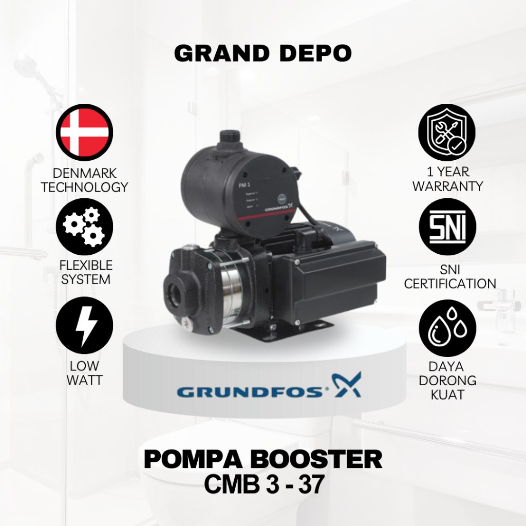 Grundfos Pompa Air Booster CMB 3-37 / Pompa Dorong Grundfos