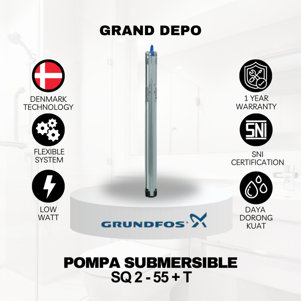 Grundfos Pompa Submersible SQ 2-55 + T/Kit / Pompa Submersible Grundfos