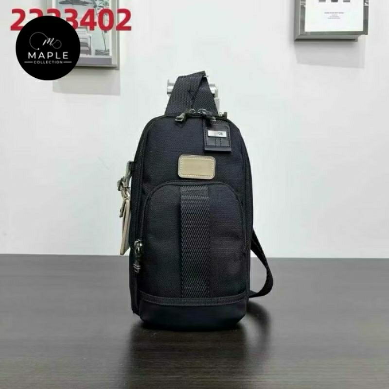 Tas  Tumi Selempang Fife Hitam Black 2 Free Embos Slempang Bahu Crossbody Slingbag Sling Branded  Tu