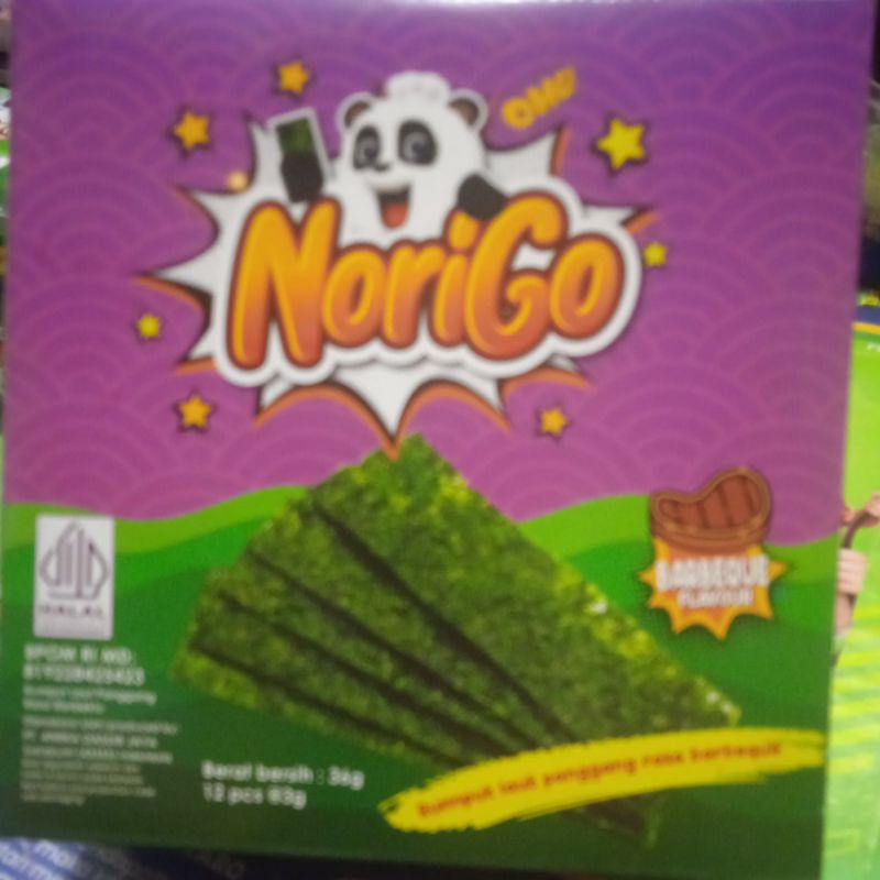 

NORIGO Cemilan Rumput Laut Seaweed Snack Nori Goreng Rasa Pedas ( Chili Flavor) 3 gr