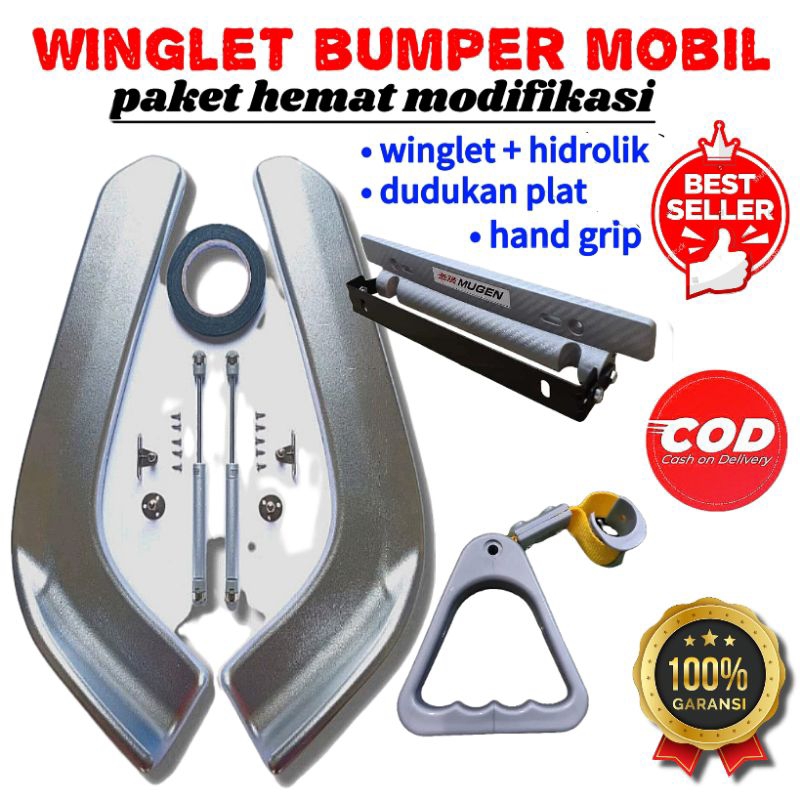 Paket winglet lips bumper mobil / winglet mobil universal
