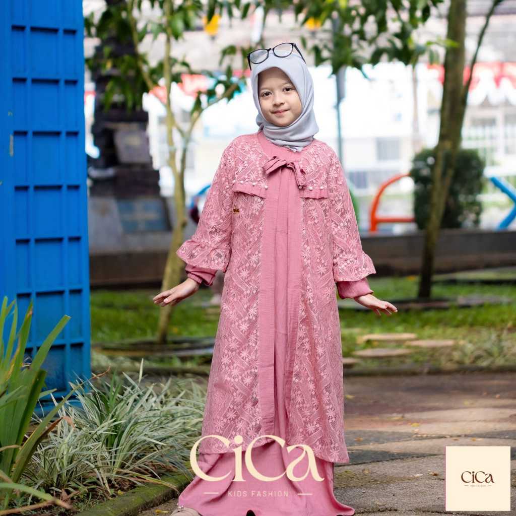 Gamis Anak Outer Brukat Lepas Pasang