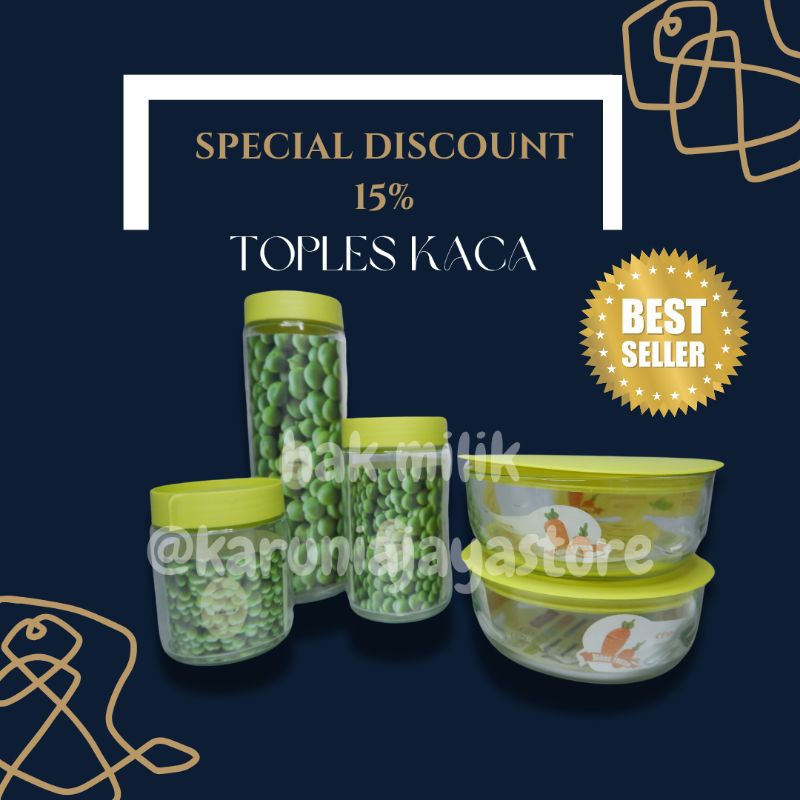 toples kaca 1 set/toples kaca aesthetic one set