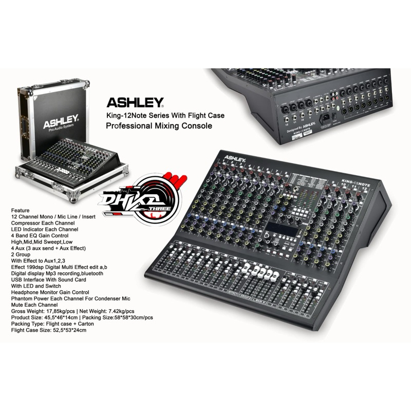 MIXER ASHLEY KING 12 NOTE SERIES WITH FLIGHT CASE / MIIXER ASHLEY KING NOTE 12 WITH HARDCASE / Mixer