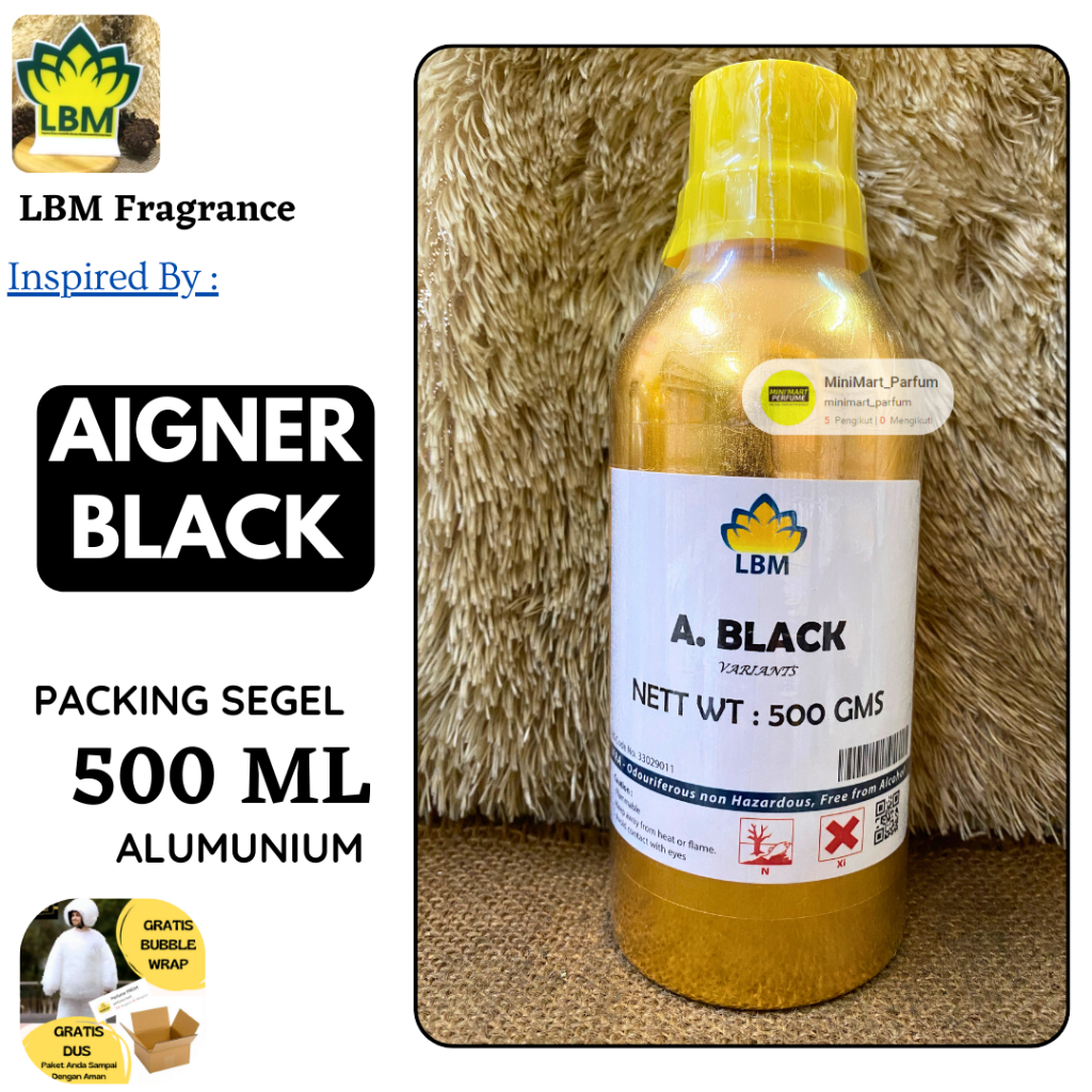 Bibit Parfum LBM - A BLACK Packing 500 ML SEGEL Alumunium LBM Fragrance