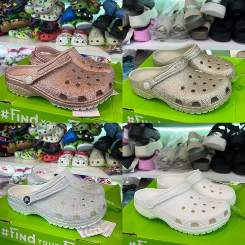Sandal Crocs Classic glitter clog / Crocs glitter / crocs classic clog gliter