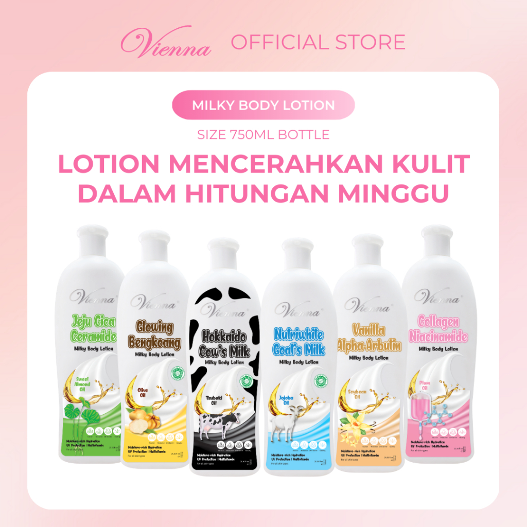 VIENNA BODY LOTION 750 ml HB Racikan HB susu kambing HB Viena pemutih bibit lotion