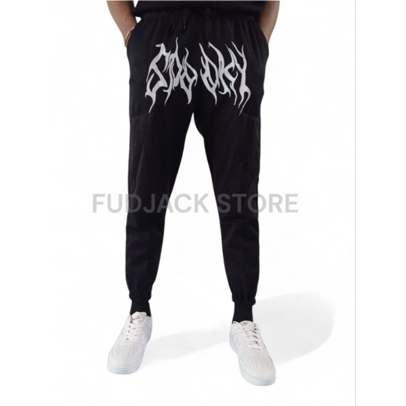 celana joger panjang pria motif SPOOKY celana Jogger pants pria terbaru Korean