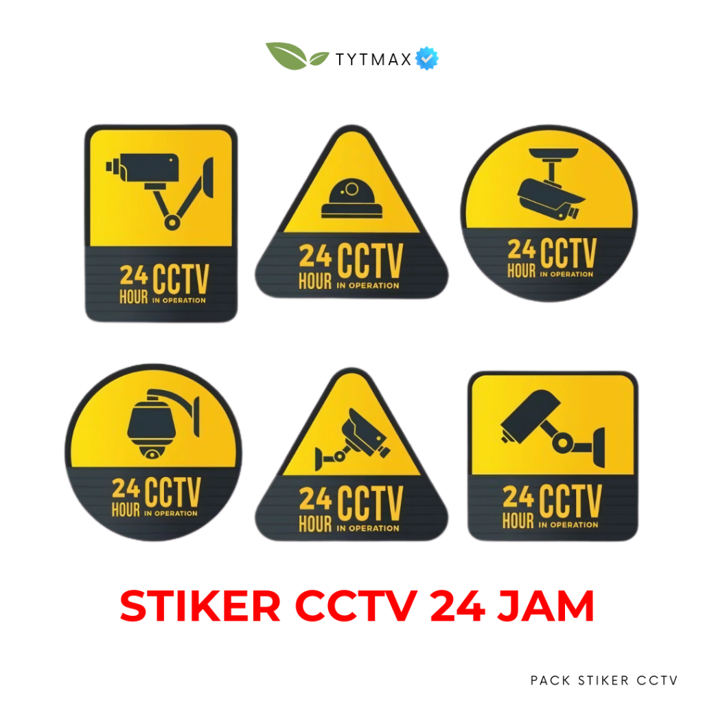 

Stiker CCTV 24JAM bahan vinyl untuk keamanan