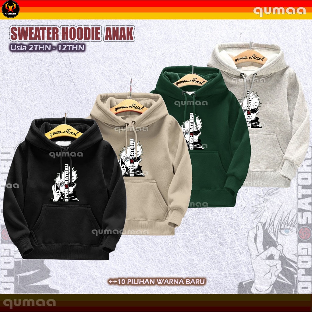Jaket HOODIE anak laki-laki perempuan GOJO SATORU | KIDS-JUNIOR Sweater ANIME usia 2 Thn - 12THN