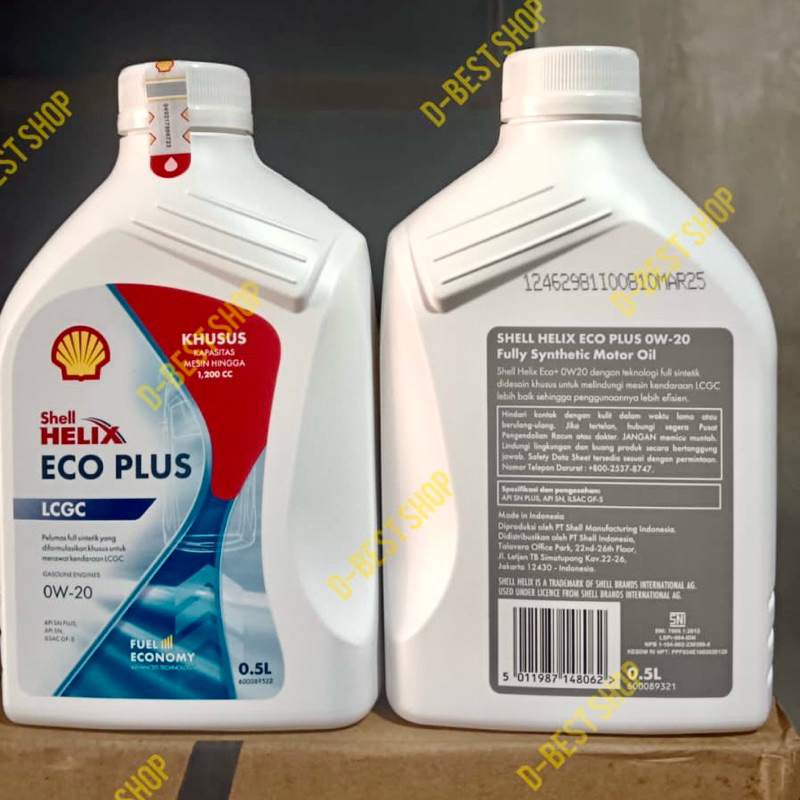 Oli Mobil Bensin SHELL ECO 0w/20 -500 ml