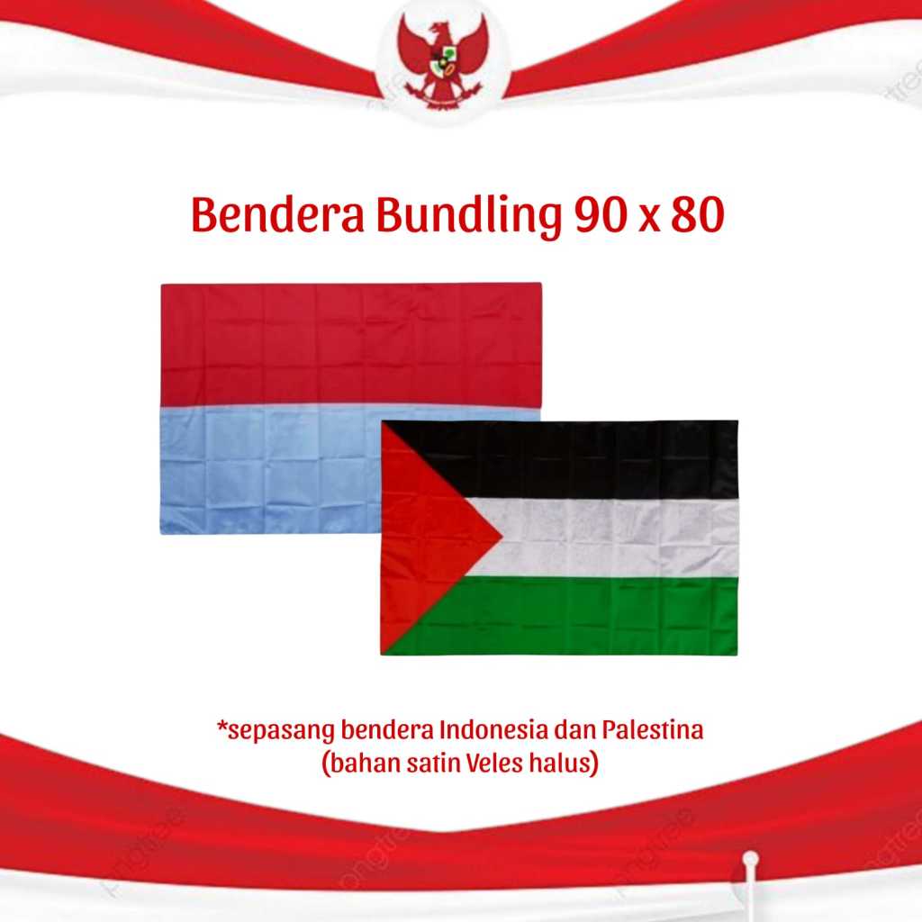 Bendera Palestina Dan Bendera Indonesia / Bendera Palestina 90x60 Cm