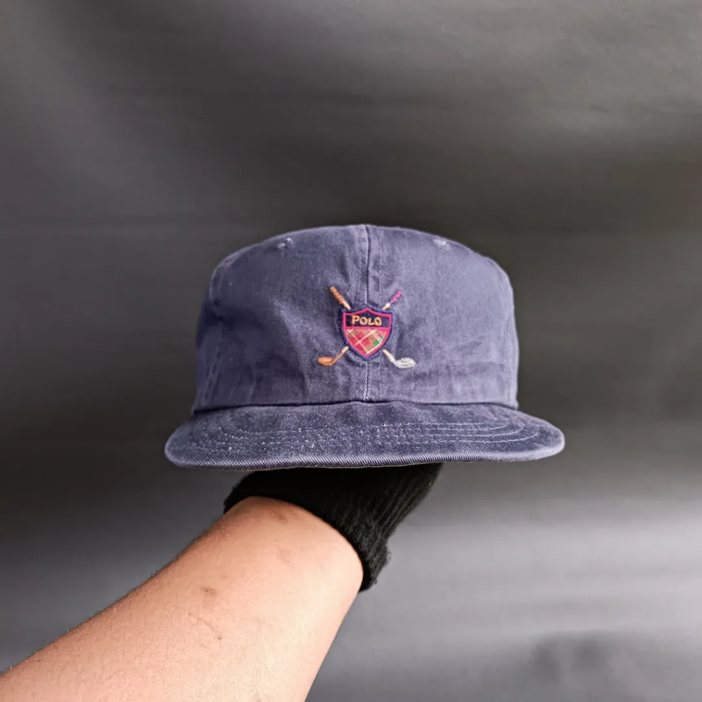 Topi Vintage Cap Unisex Pria Wanita POLO GOLF RALPH LAUREN Navy