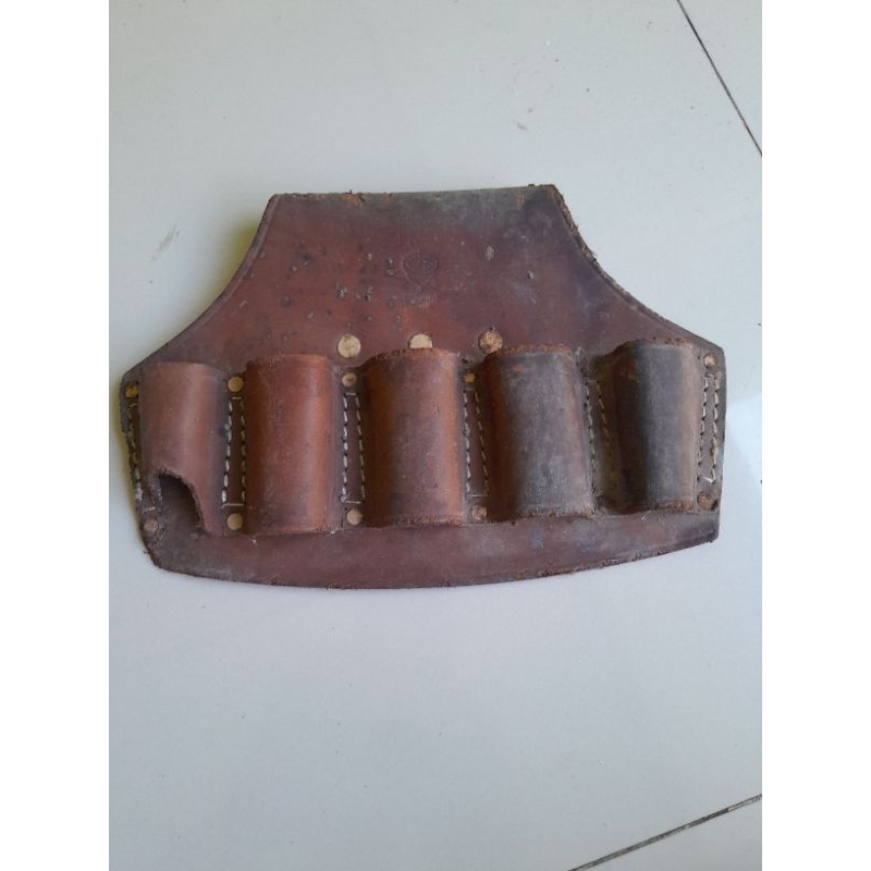 tas perkakas pinggang kuas & gunting bahan kulit jadul bekas
