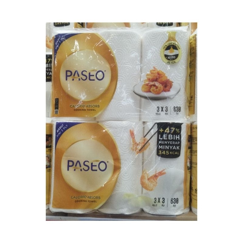 PASEO CALORIE ABSORB TOWEL ROLL TISU DAPUR ISI 3 BOX (1 BOX ISI 3 ROLL )