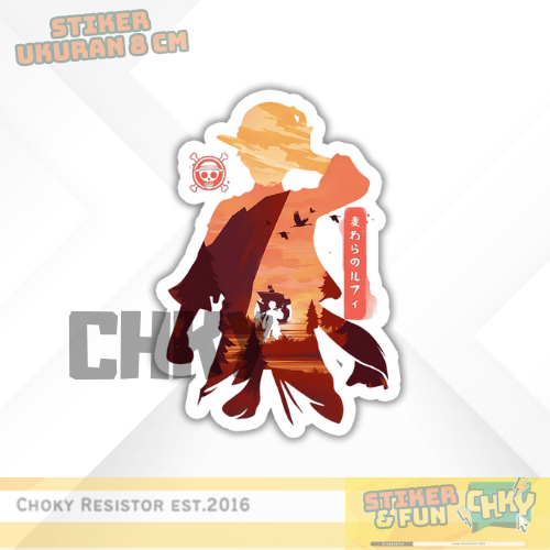 

Stiker Sticker Vinyl Laminasi Glosy LUFFY ONE PIECE