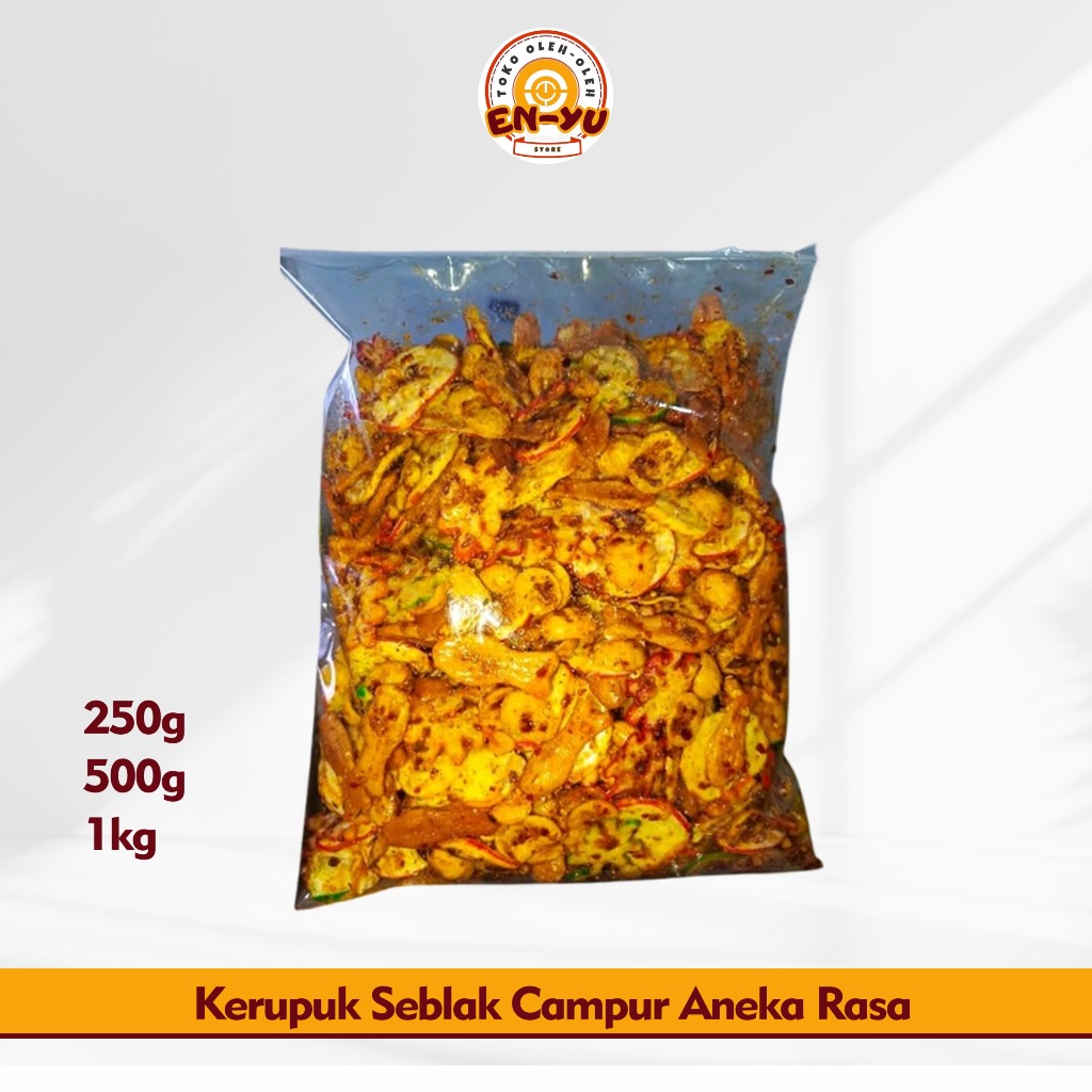 

KERUPUK SEBLAK CAMPUR PEDAS / KRUPUK SEBLAK MIX CIKRUH MURAH GRATIS ONGKIR 250G / 500G / 1KG