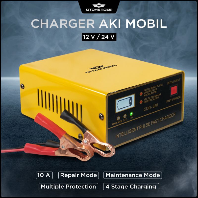 Otoheroes charger aki accu motor mobil dua mode fast charger