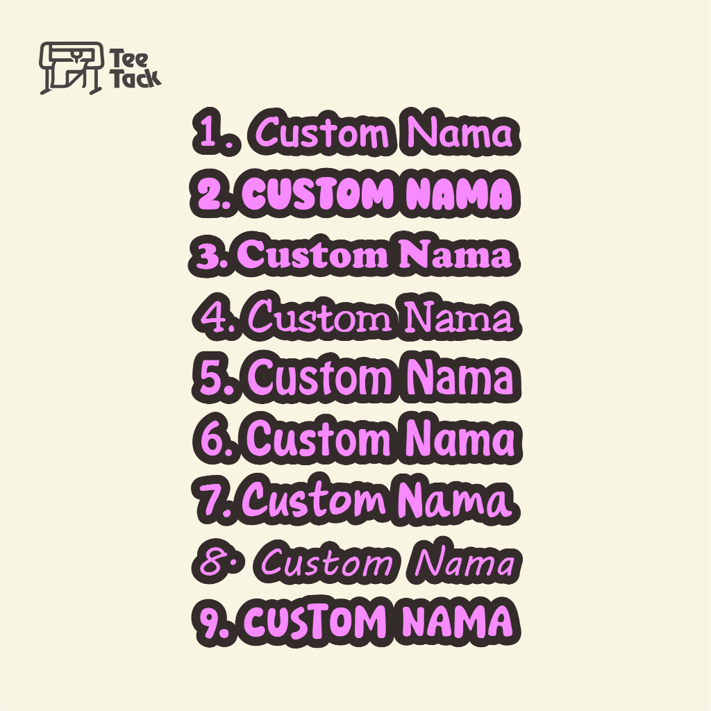 

Custom Stiker Nama Hologram Dan Warna Tulisan Bebas Cutting Sticker Nama Custom Satu Hari Jadi
