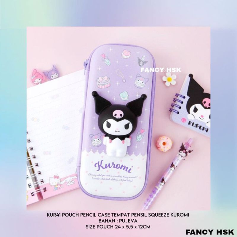 

KOREA POUCH PENCIL CASE TEMPAT PENSIL SQUEEZE KUROMI KUR41