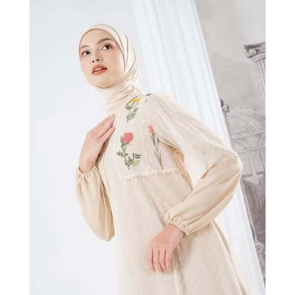 ZOYA Canna Khaki - Fashion Muslim Dress Gamis Muslim Wanita Wudhu Friendly Bahan Moss Crepe
