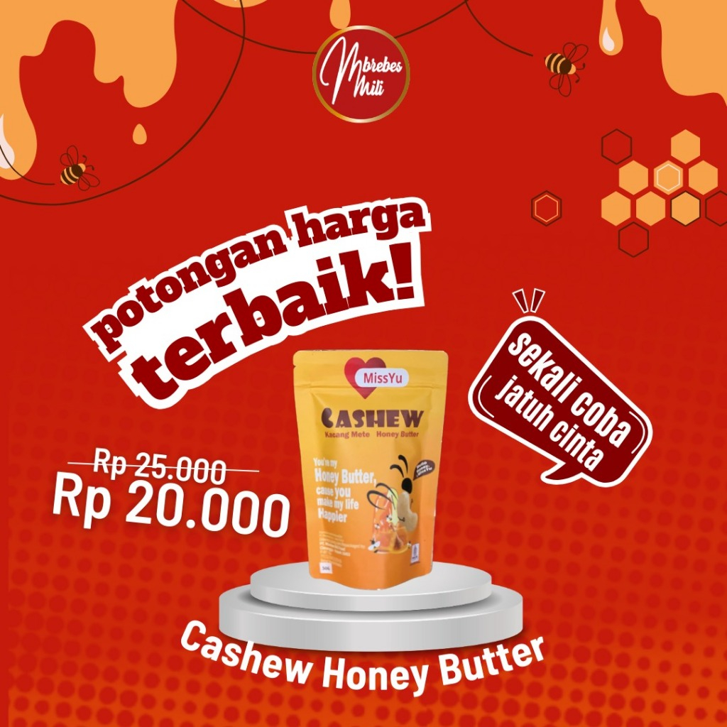 

Kacang Mede Honey Butter Cashew Mbrebes Mili 50g