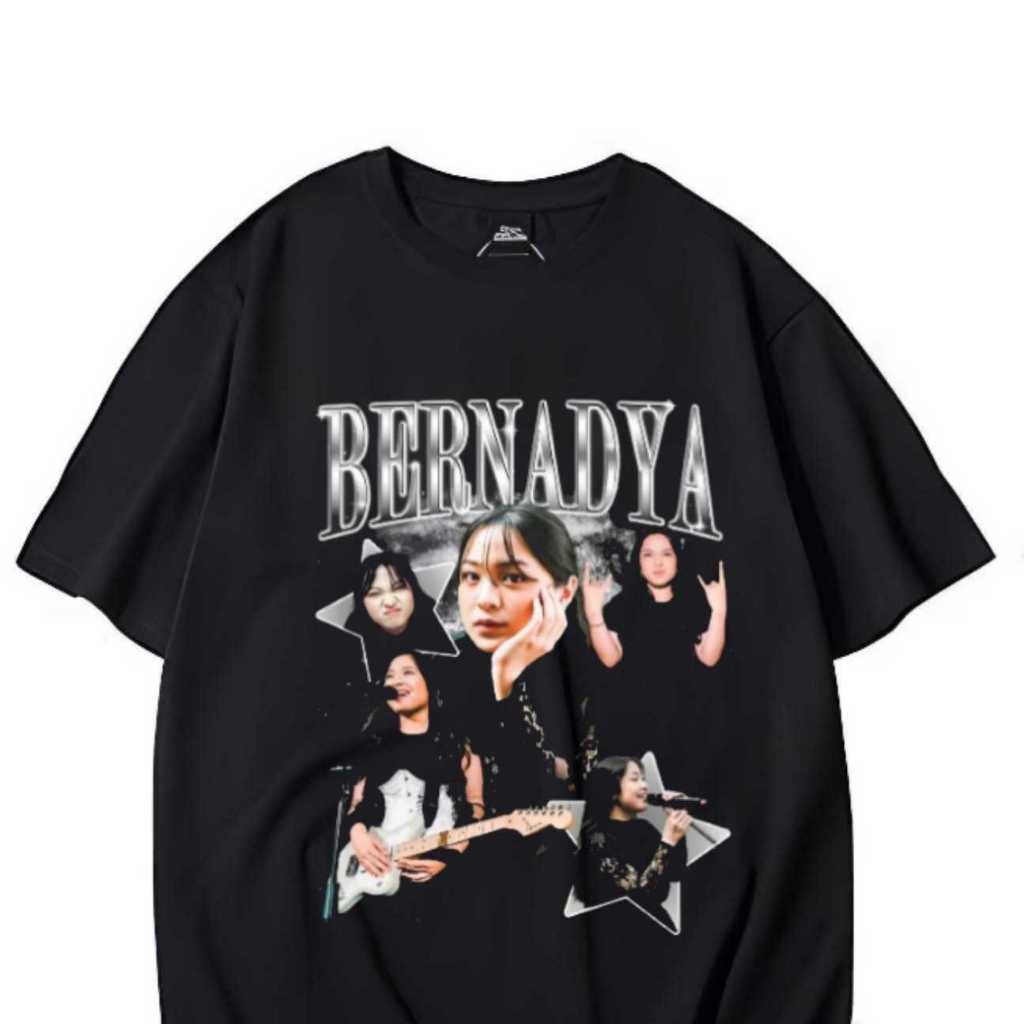 Kaos Distro Band Bernadya Star Hitam Merah Putih Lengan Pendek Pria Wanita Murah - tshirt Baju Band 