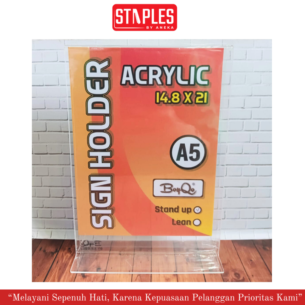 

Stand Up Sign Holder A5/F4/A4 / Acrylic Sign Holder 2 Kaki / Tempat Harga / Tempat Pricelist