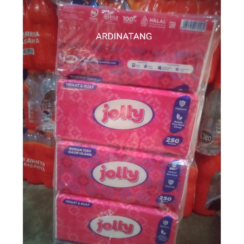 Tissue Jolly murah 250 sheet 1 ball isi 4 pcs