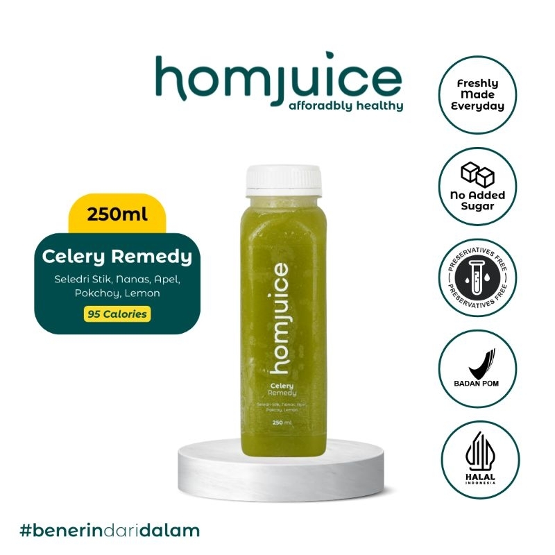 

Homjuice - Celery Remedy 250 ml (Cold-Pressed Juice/Jus/Detox)