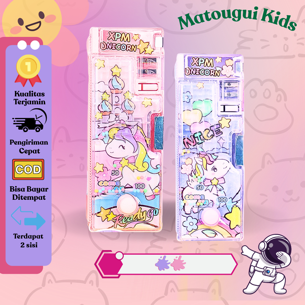 

【MTG.KIDS】Kotak Pensil Free Rautan Multifungsi Lengkap dengan Penghapus Penggaris Tempat pensil transparan motif unicorn