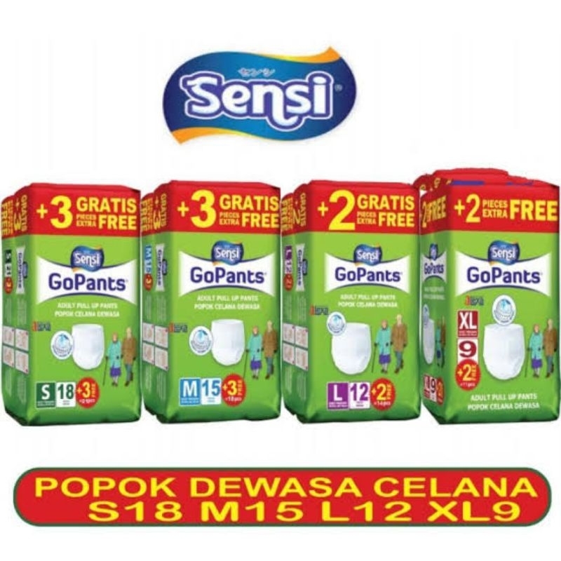 Sensi Popok Dewasa GoPants S-18 | M-15 | L-12 | XL-9