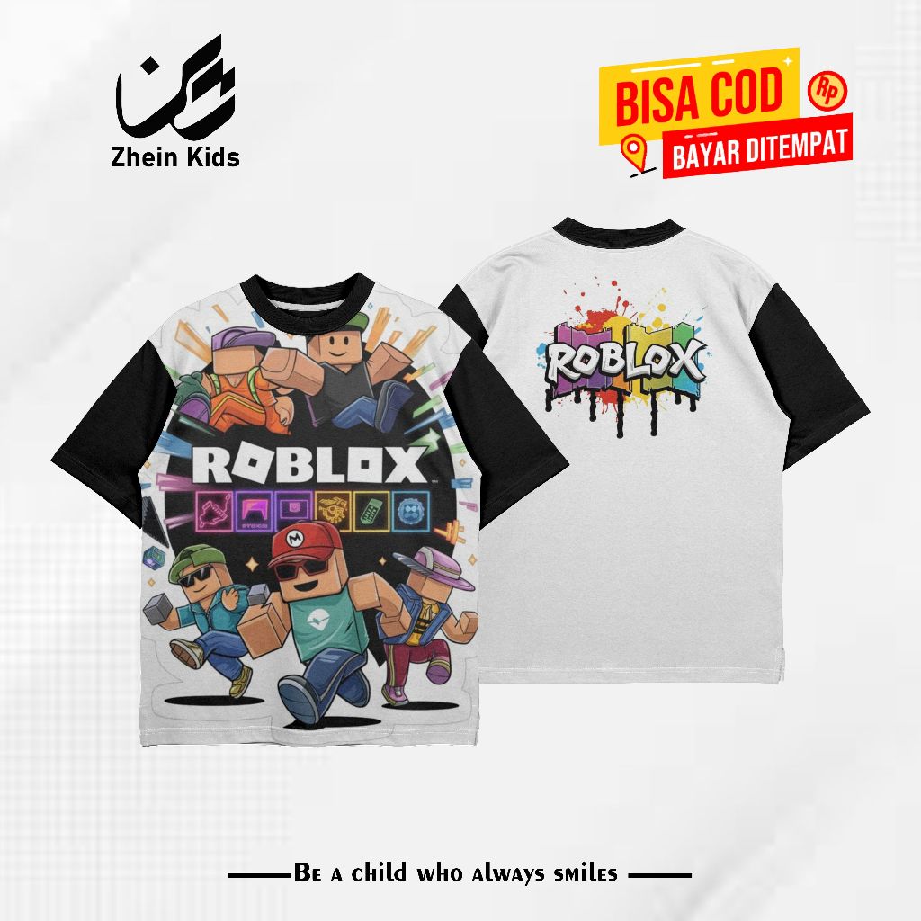 BAJU KAOS ANAK ROBLOX GAME UNISEX COWOK CEWEK