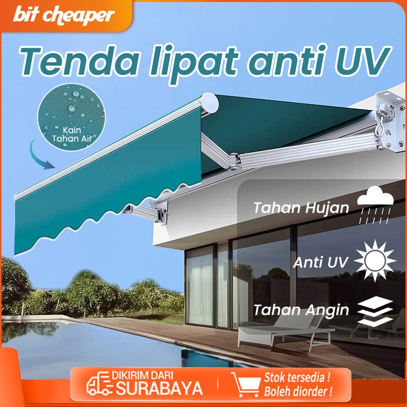 Bit cheaper- Awning Gulung Kanopi Lipat 3 /2/4Meter Kanopi Buka Tutup Manual dan Automatic/Bahan Kai