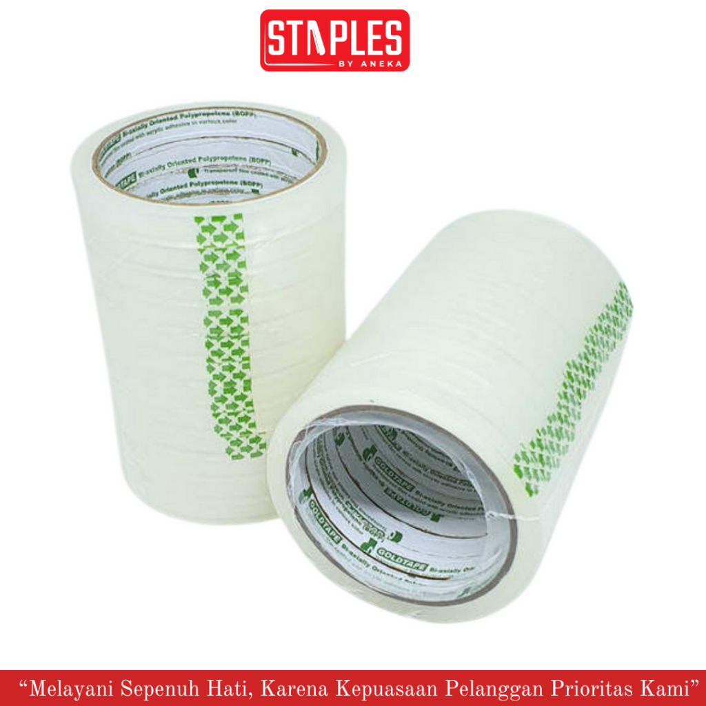 

Isolasi Selotip Bening Goldtape Core Hijau 0.5 inch 12mm / 1 inch 24mm / Isolasi 1/2 inch (PER TABUNG)
