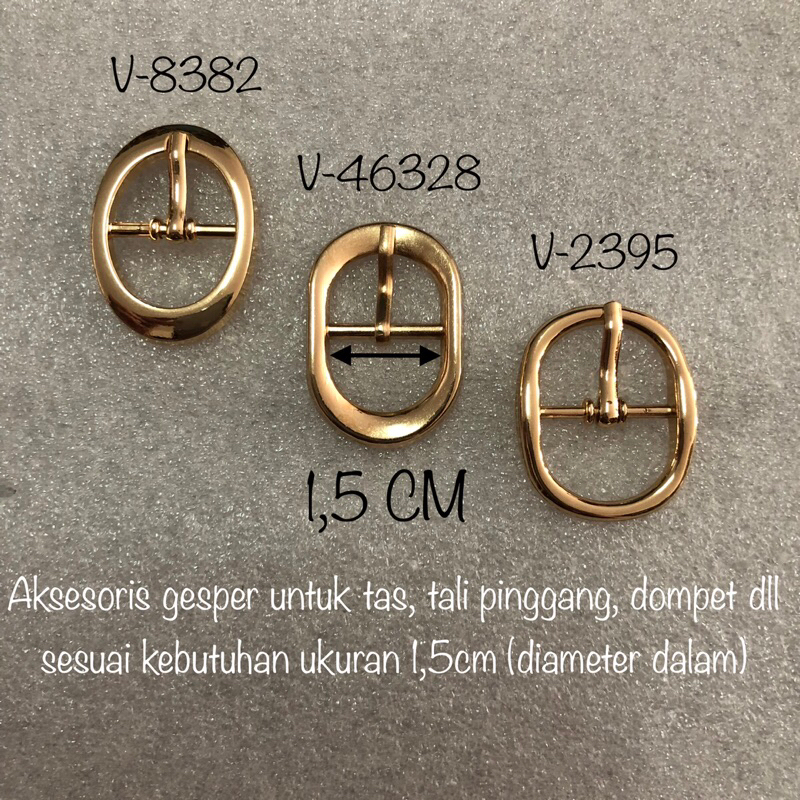 Aksesoris gesper sandal, gesper sabuk, gesper tas ukuran 1,5cm