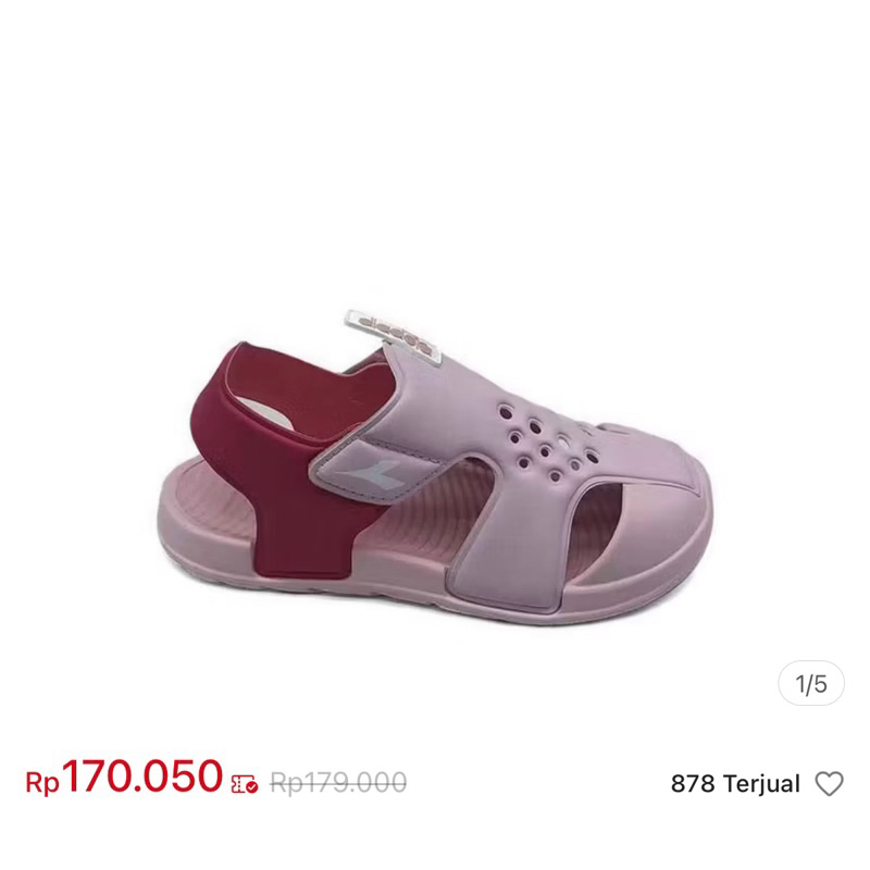 sandal prelove anak diadora pink