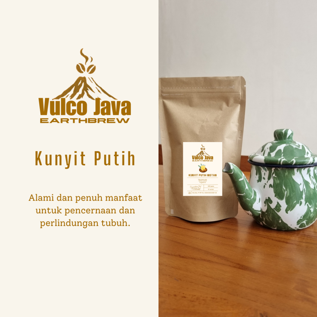 

Kunyit Putih Instan Minuman Herbal - Vulco Java Earthbrew Jamu Tradisional Bubuk Siap Seduh