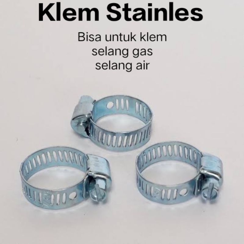 (COD) KLEM SELANG GAS BAHAN STAINLESS ( COCOK UNTUK SELANG GAS / AIR )/