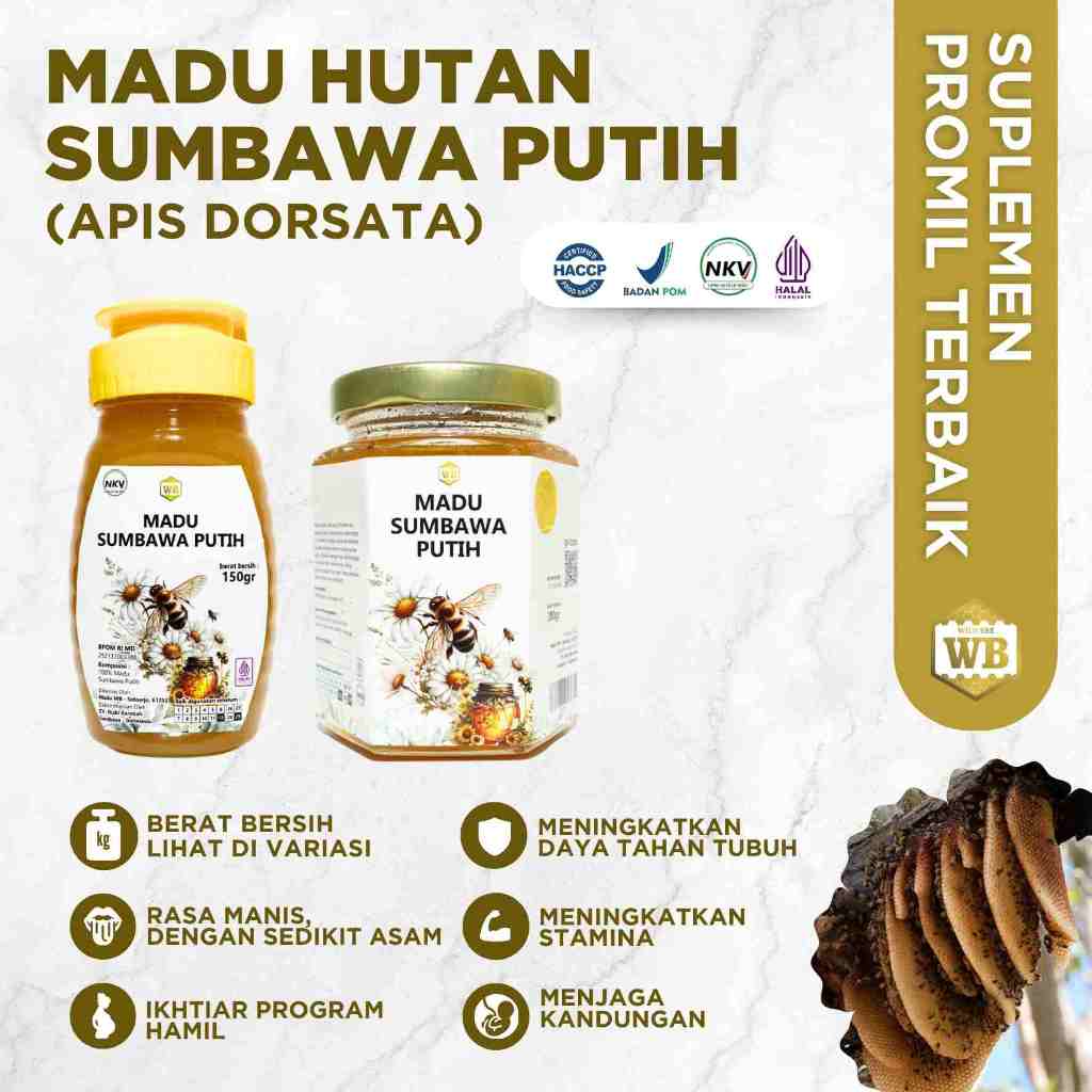 

WB Wild Bee - Madu Sumbawa Putih / Lebah Apis Dorsata - Wild Bee - Kemasan Try Kit - Beli 10 Gratis 1