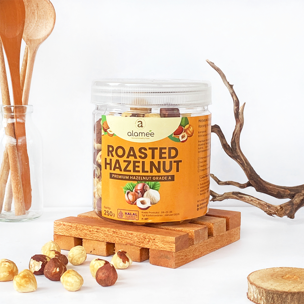 

ALAMEE Kacang Hazelnut Oven Panggang Roasted Nut Cemilan Matang Renyah 250gr