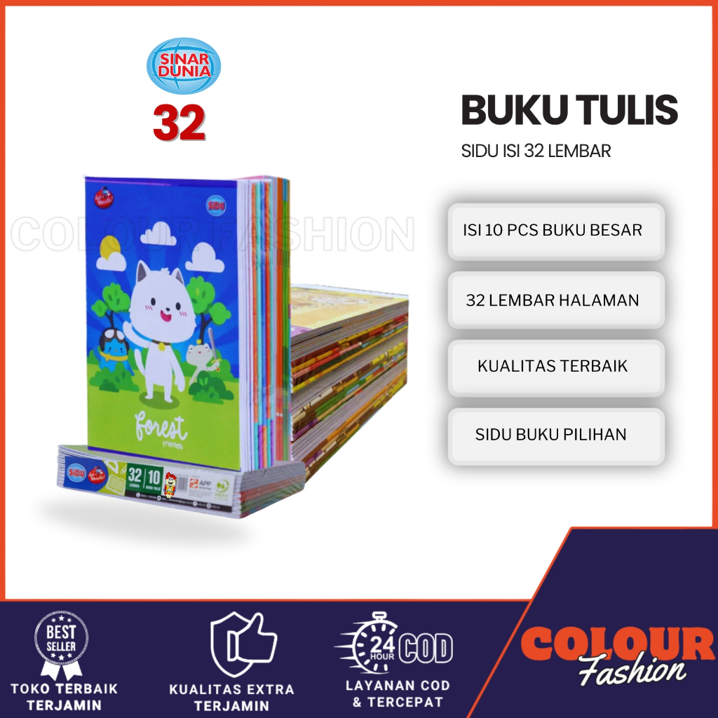 

(10pcs) BUKU TULIS SIDU 32 LBR / BUKU SEKOLAH ANAK SINAR DUNIA /1 PACK BUKU TULIS SIDU 32 LEMBAR / SIDU 32 LEMBAR / COD / ATK ANGEL
