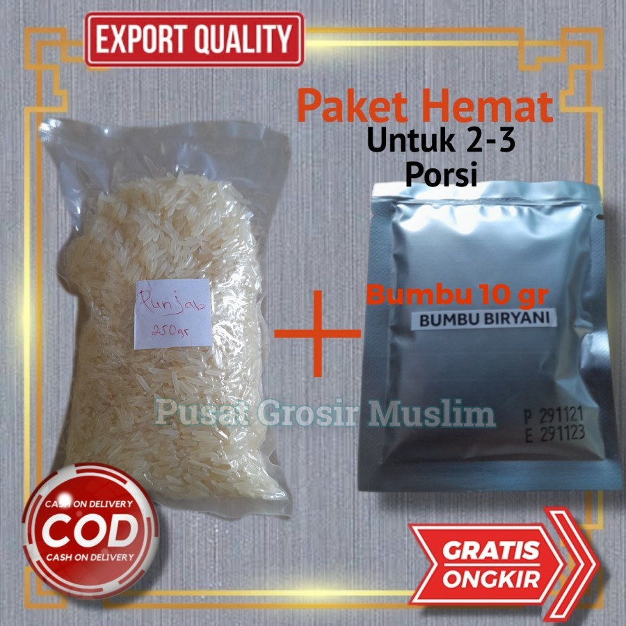 

Paket Hemat Beras basmati dan Bumbu Nasi Biryani Instan Unttuk 1-3 Orang