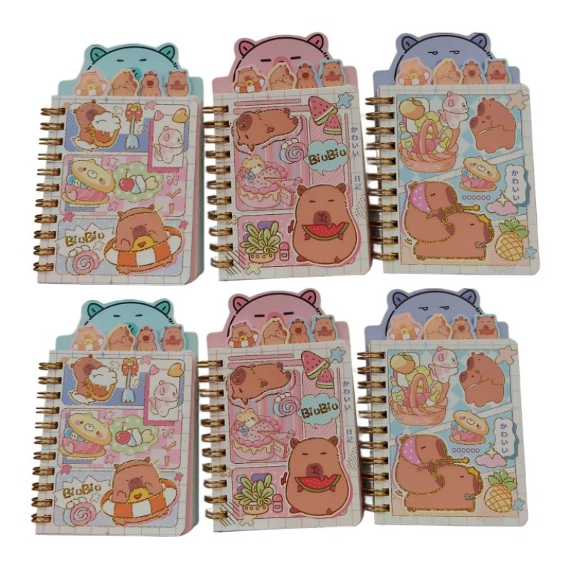 

Buku Notebook Ring Motif CapyBara Lucu| Note Book Kecil Cute